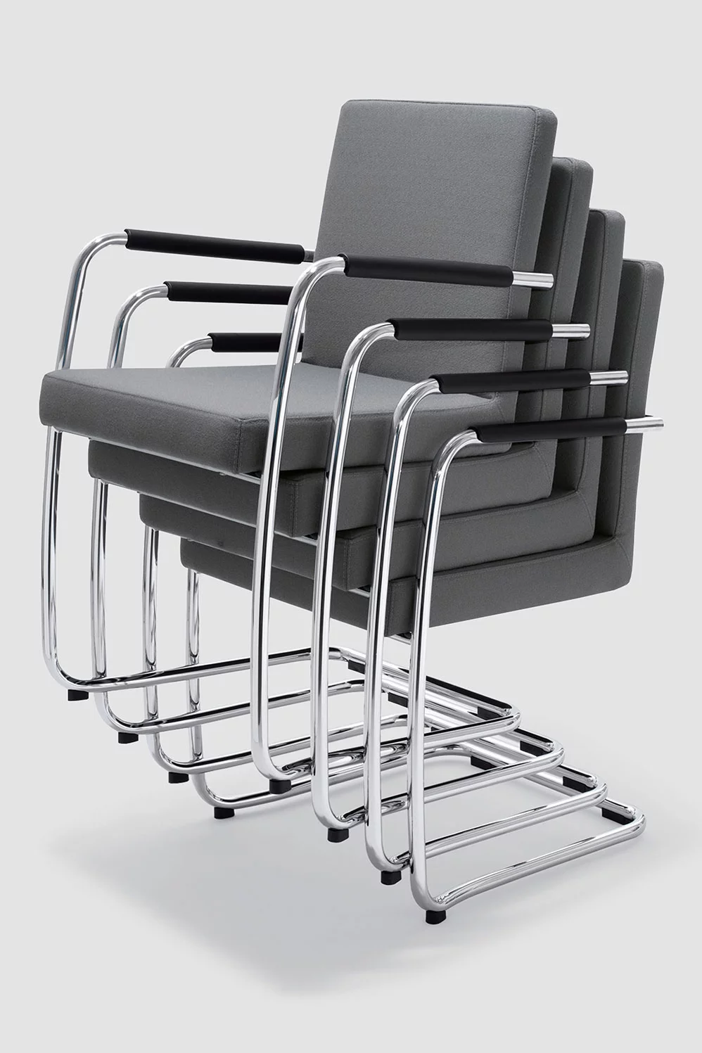 DEXTER, Freischwinger gepolstert mit Armlehne stapelbar  Stuhl, Bene Büromöbel, Bild 3