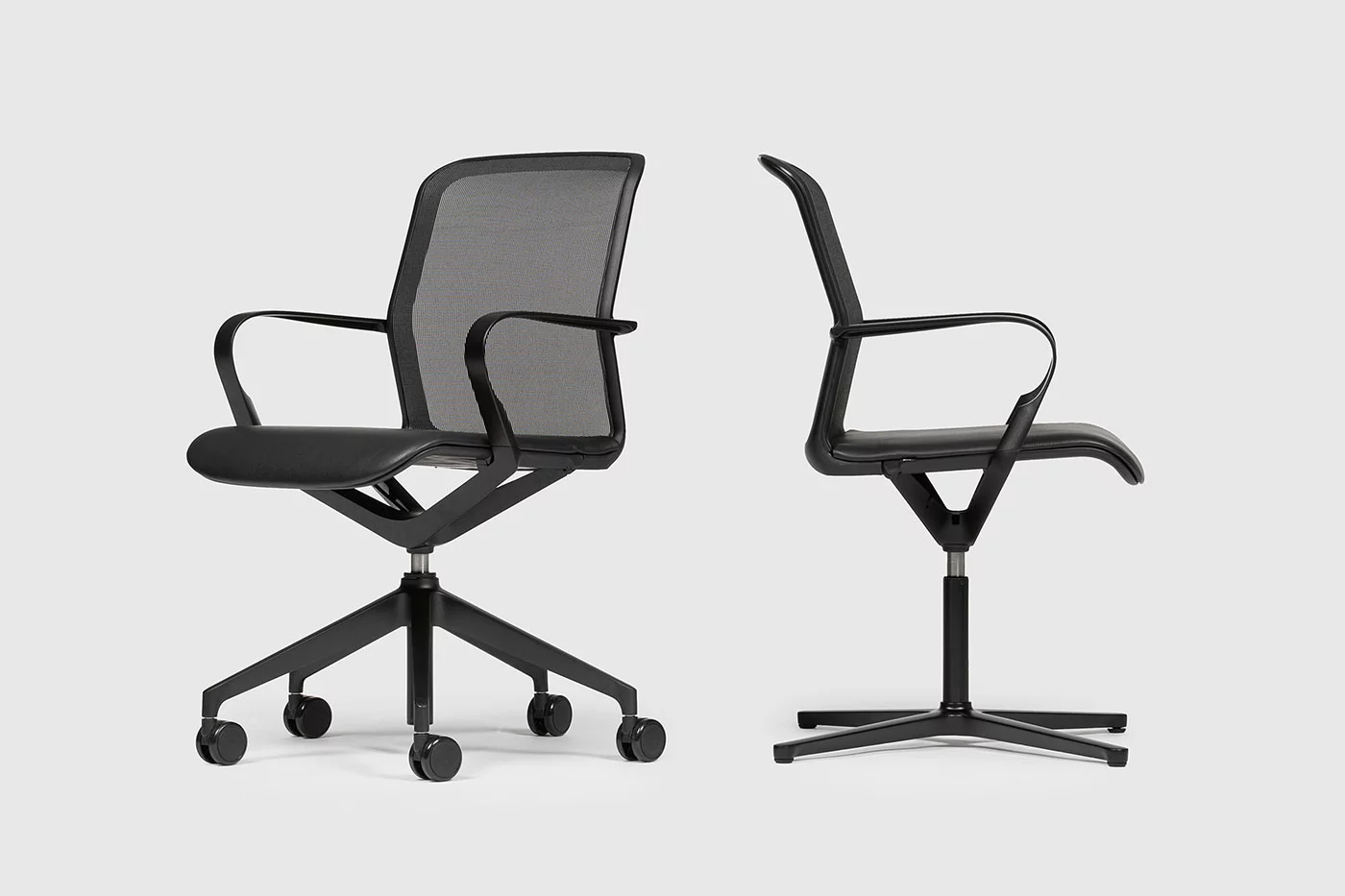 FILO Chair, with castors Upholstered height adjustable swivel base With armrests Non-pholstered Premium Chair, Bene Office furniture, Image 3