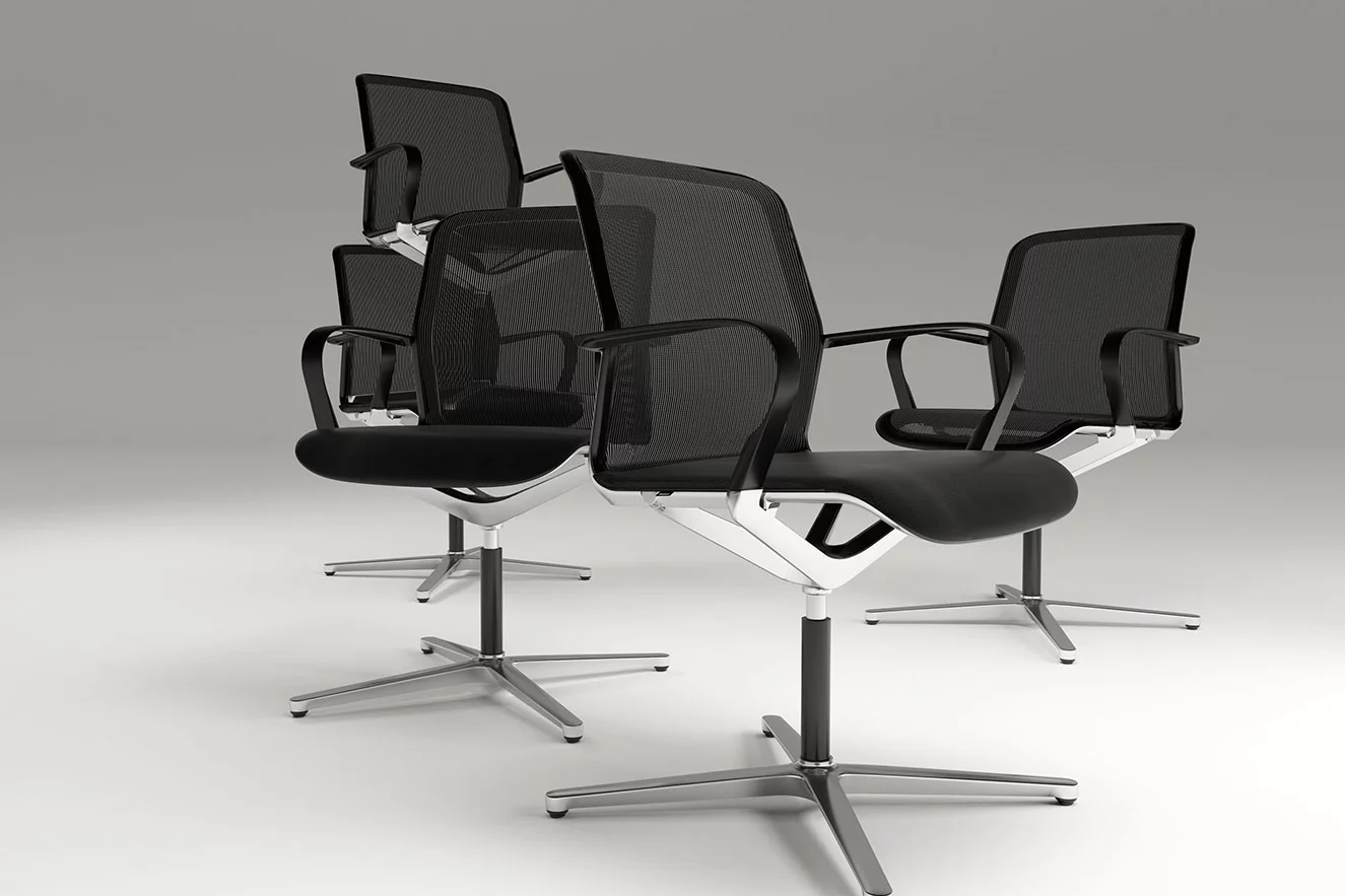 FILO Chair,  Fußkreuz gepolstert höheneverstellbar mit Rollen mit Armlehne ungepolstert Premium Stuhl, Bene Büromöbel, Bild 6