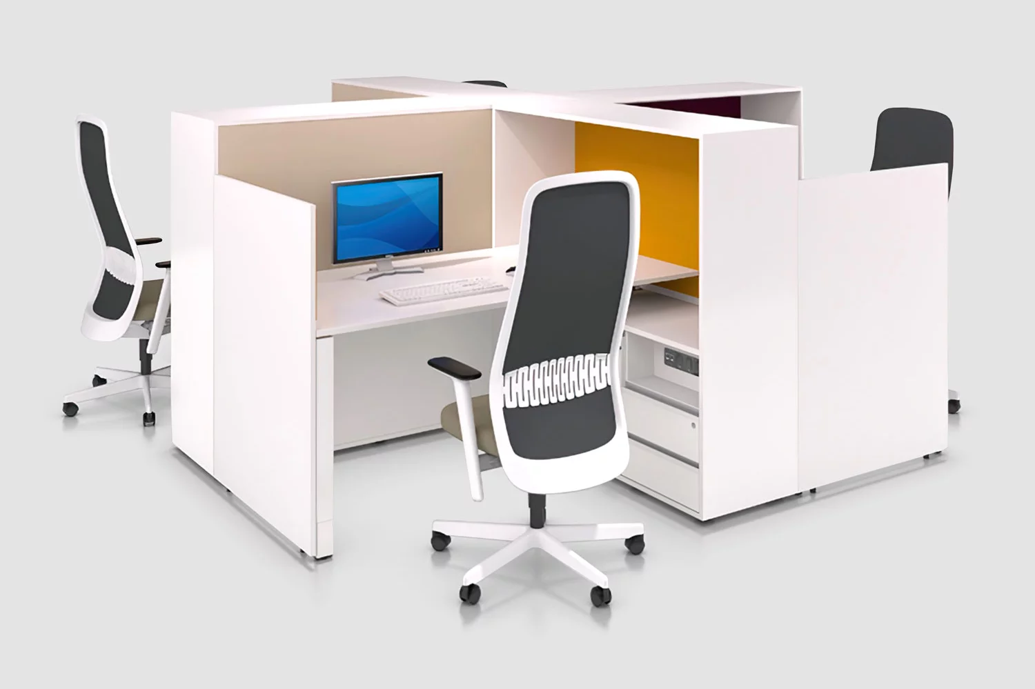 CUBE_s, Arbeitsplatzsystem Sitzhöhe höheneinstellbar, Bene Büromöbel, Bild 6