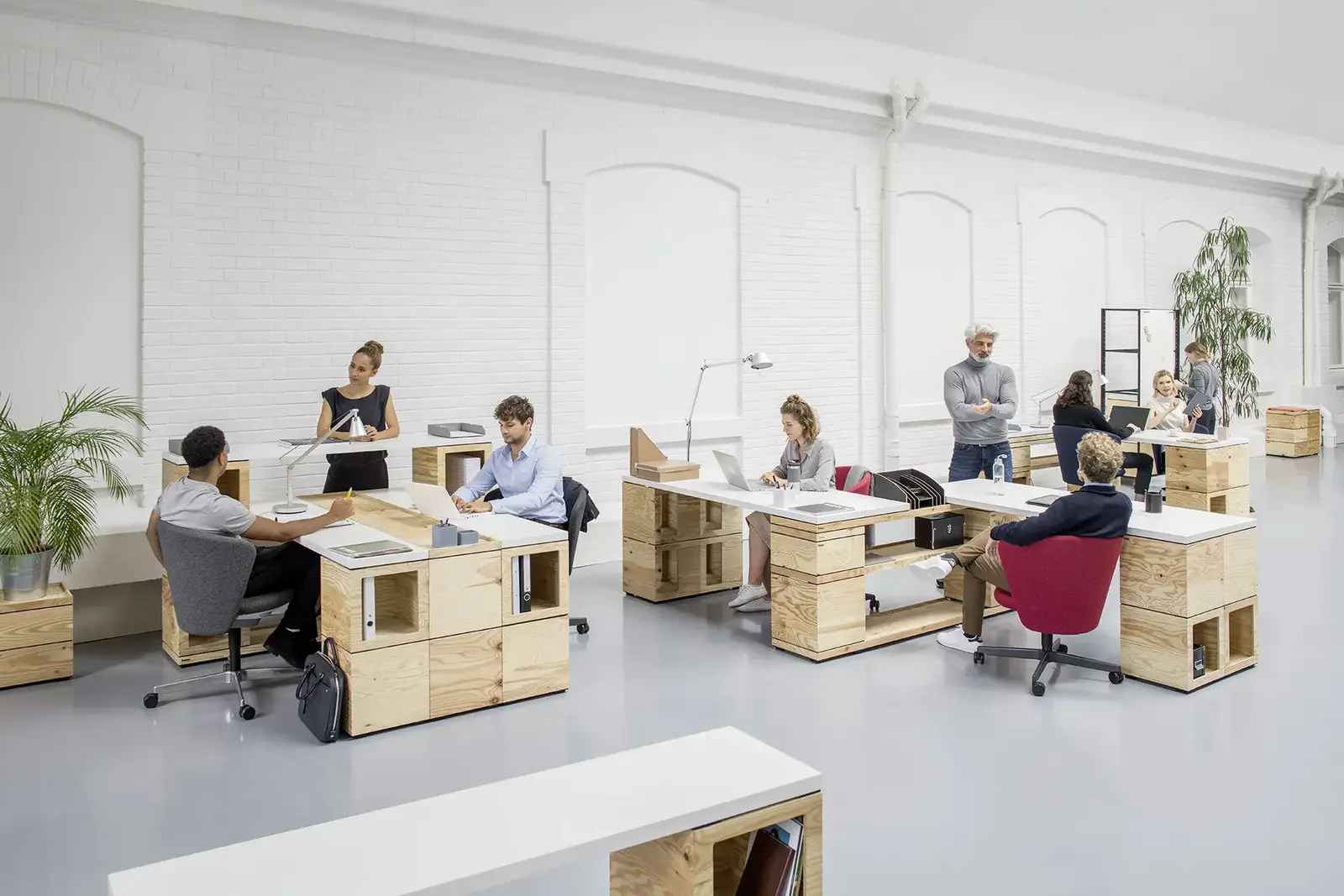 PIXEL, Arbeitslatzsystem Couch-& Beistelltisch Schreibtisch, Bene Büromöbel, Bild 12