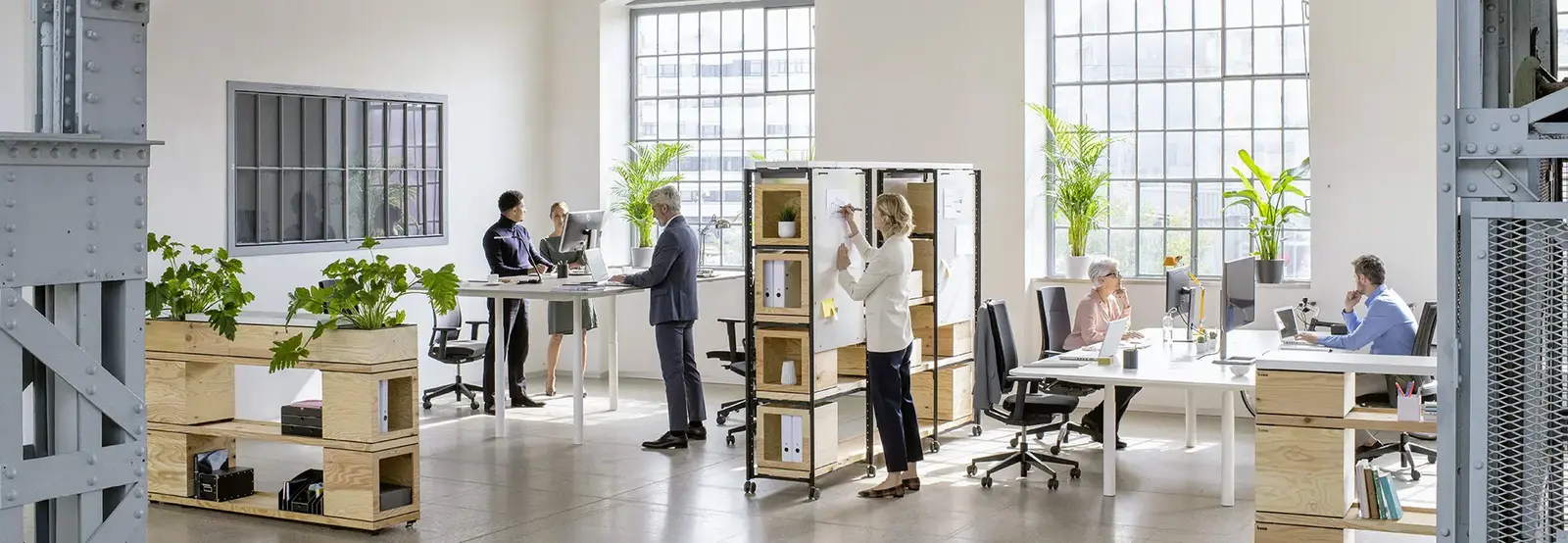 PIXEL, Arbeitslatzsystem Couch-& Beistelltisch Schreibtisch, Bene Büromöbel, Bild 15